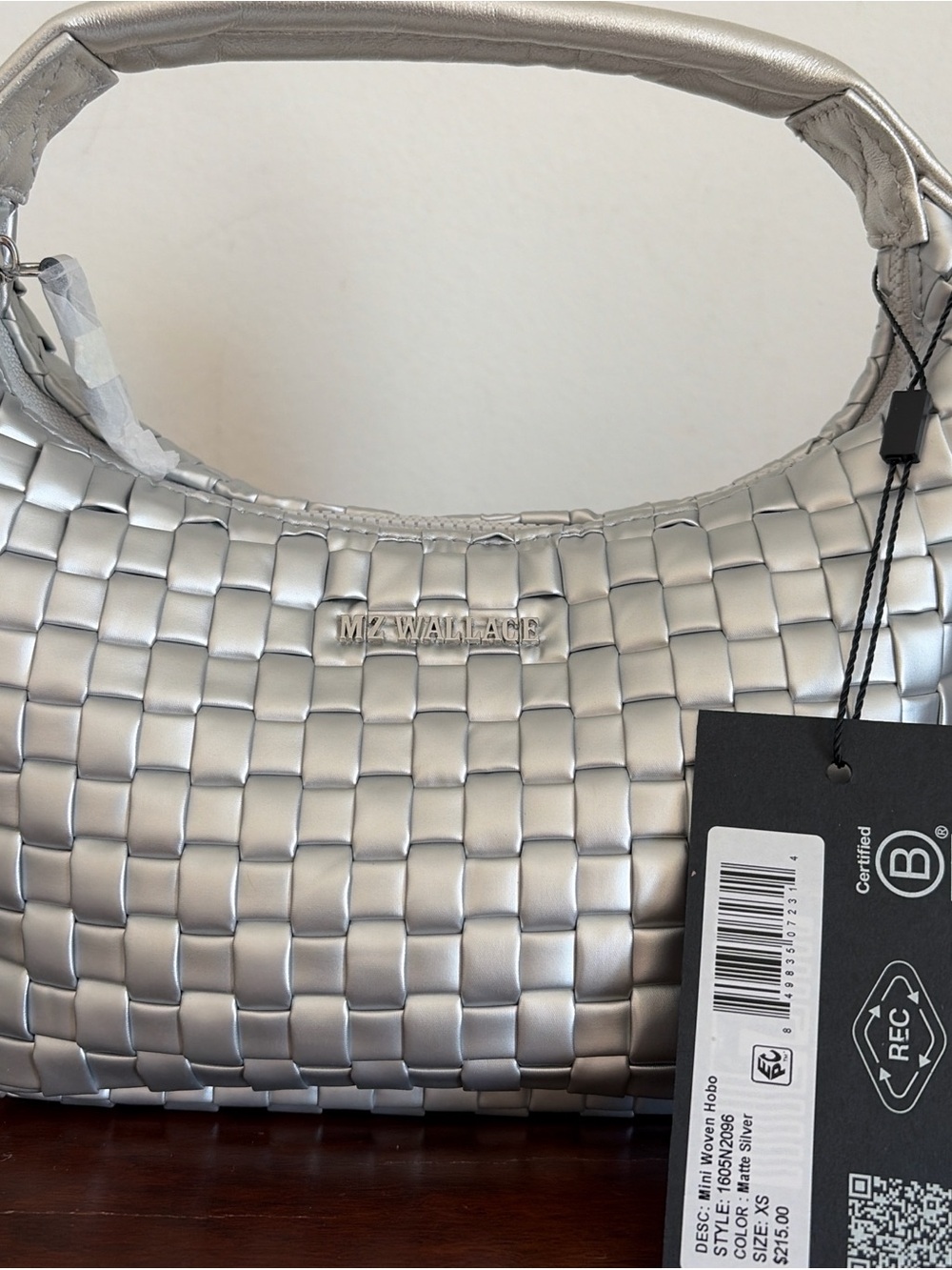 MZ Wallace Silver Woven Hobo